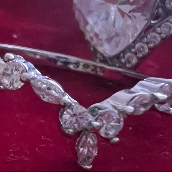 BBJ .925 Heart Cut CZ Ring Set - Picture 2 of 4